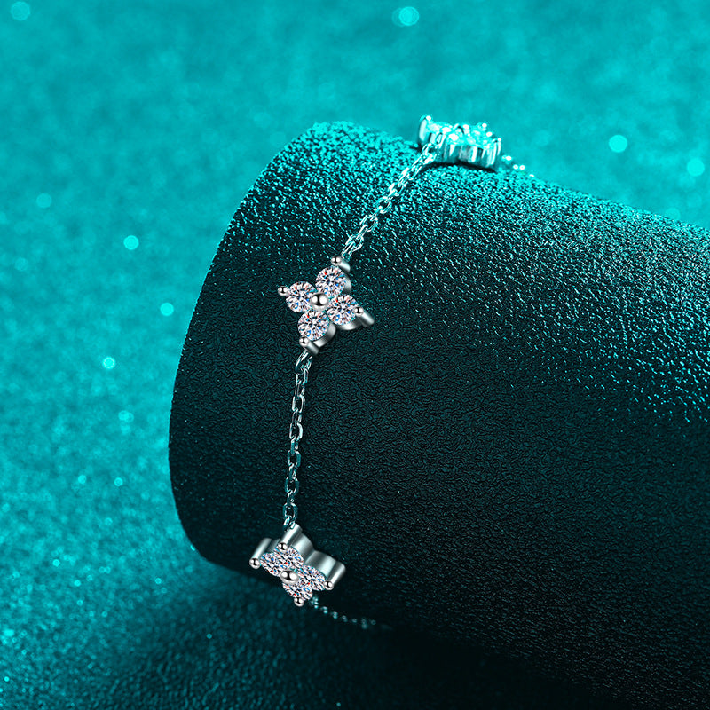 Moissanite Bracelets in 925 Sterling Silver 2ct 15+5cm