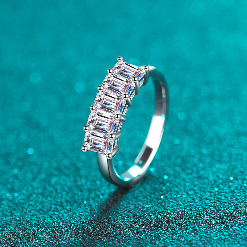 Moissanite Ring in 925 Sterling Silver