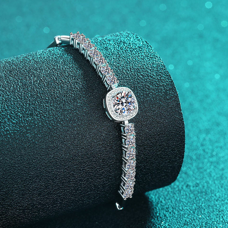 Moissanite Bracelets in 925 Sterling Silver 2.4ct 22cm