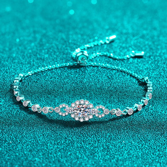 Moissanite Bracelets in 925 Sterling Silver 0.5ct 22cm