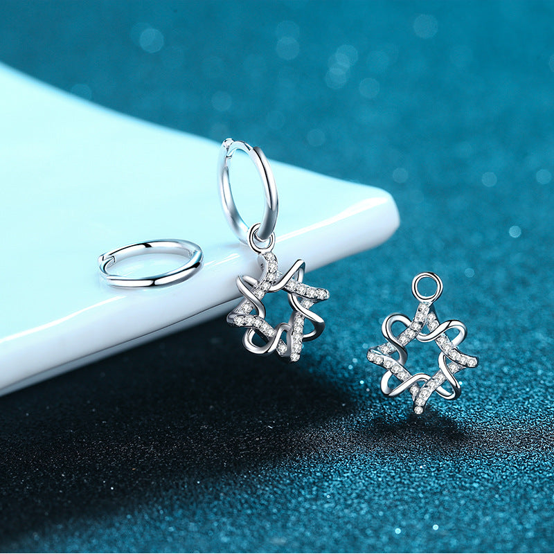 Moissanite Earrings in 925 Sterling Silver