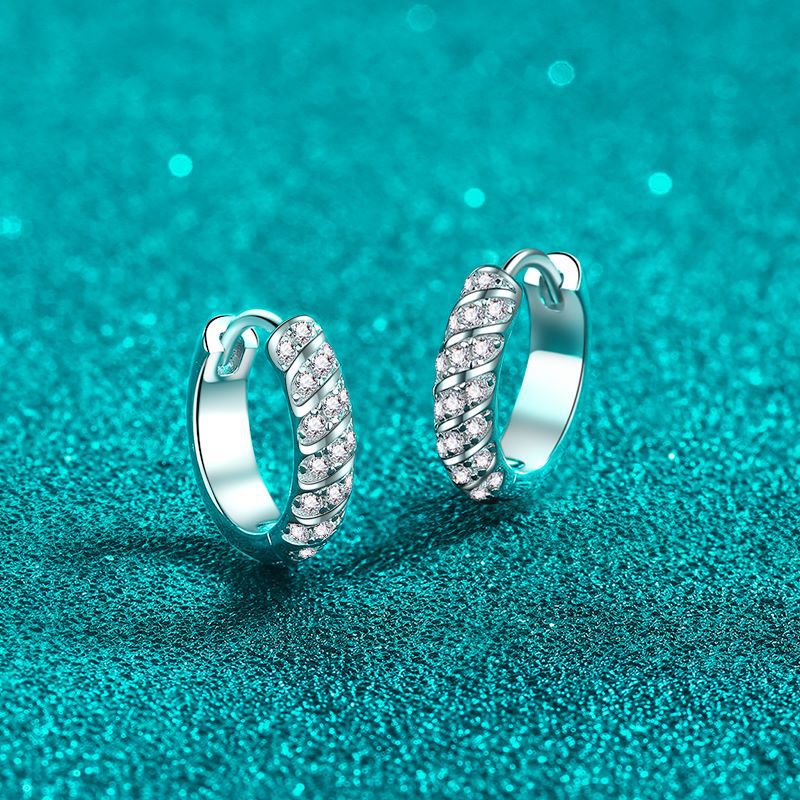 Moissanite Earrings in 925 Sterling Silver