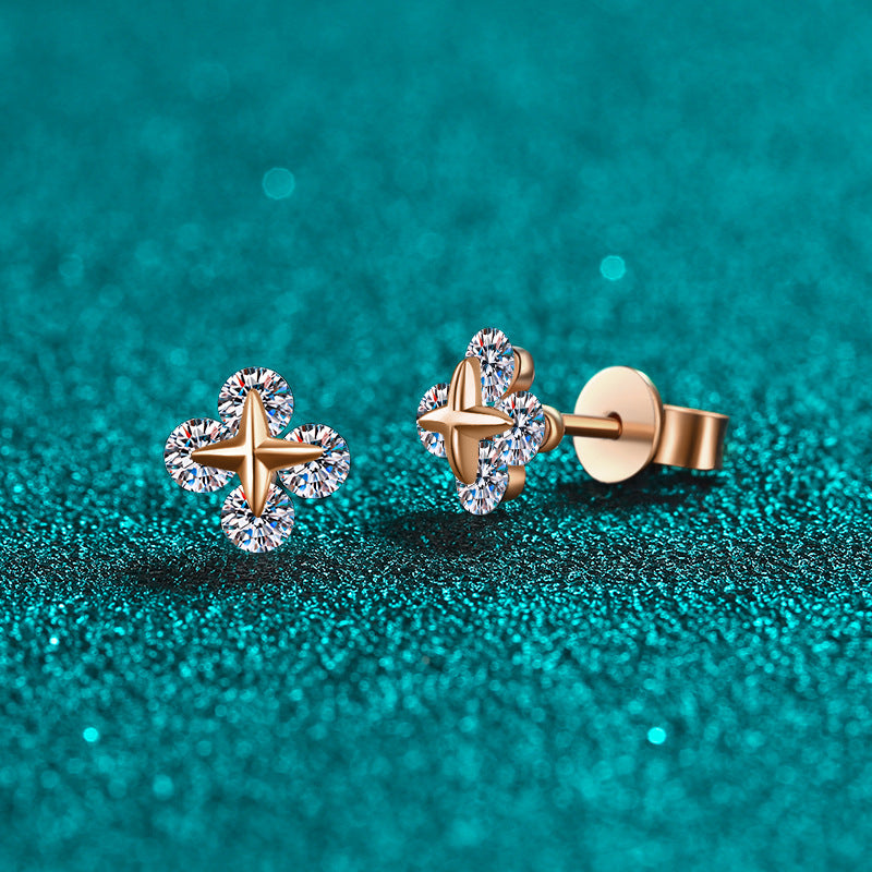Moissanite Earrings in 925 Sterling Silver 0.8ct