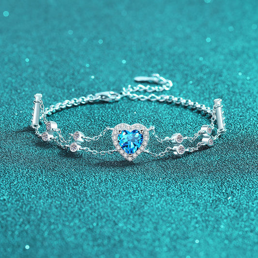 Moissanite Bracelets in 925 Sterling Silver 1ct 21cm