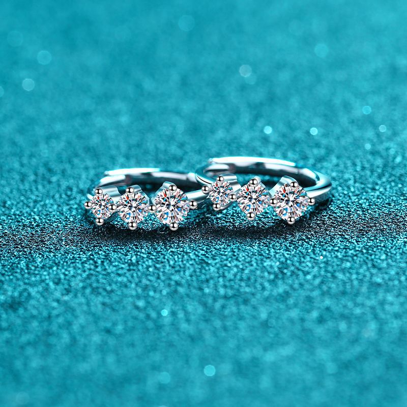Moissanite Earrings in 925 Sterling Silver