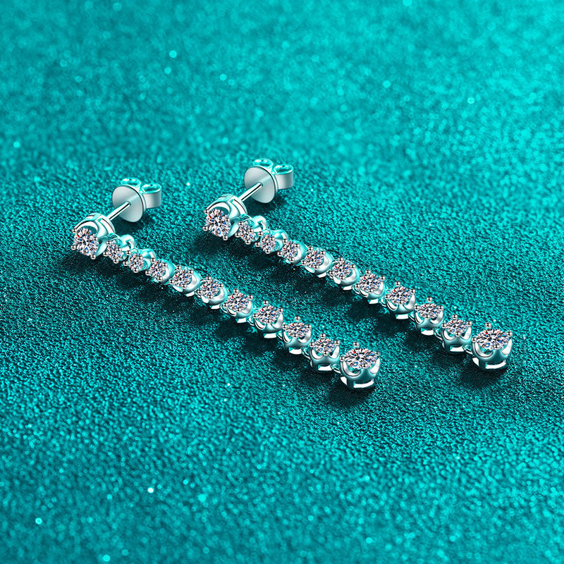 Moissanite Earrings in 925 Sterling Silver