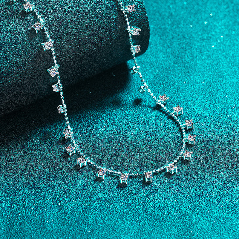 Moissanite Necklaces in 925 Sterling Silver 3ct 9ct