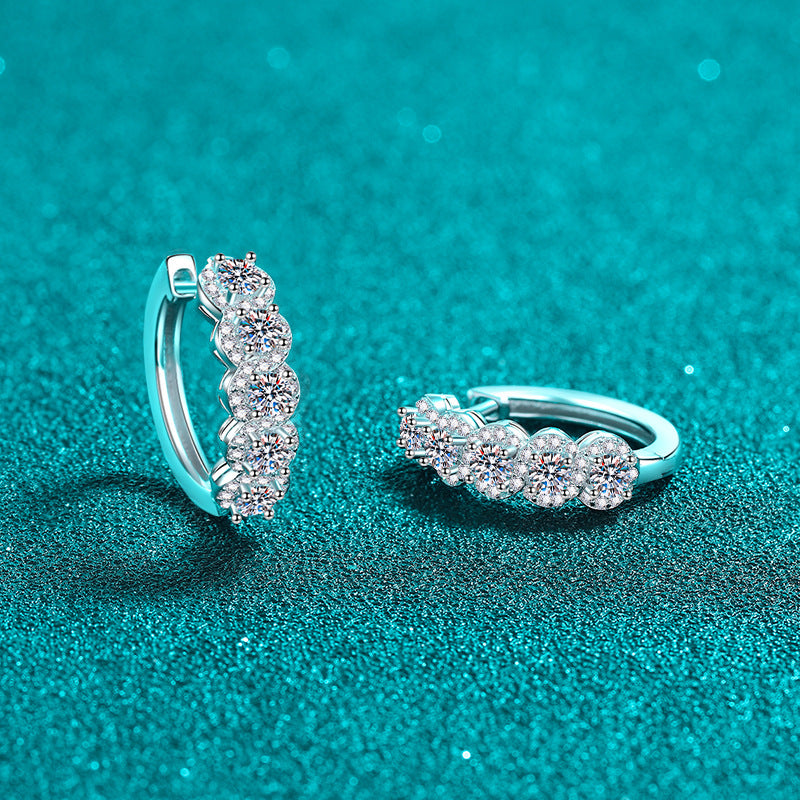 Moissanite Earrings in 925 Sterling Silver