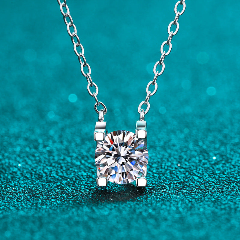 Moissanite Necklaces in 925 Sterling Silver 0.5ct 1ct 2ct