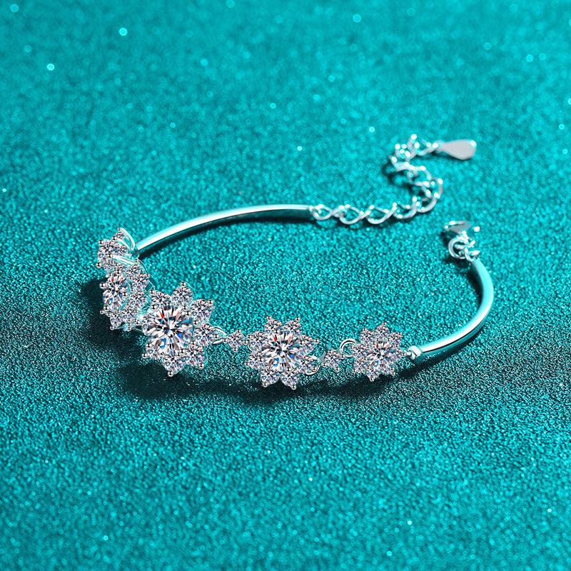 Moissanite Bracelets in 925 Sterling Silver 2.6ct 16+5cm