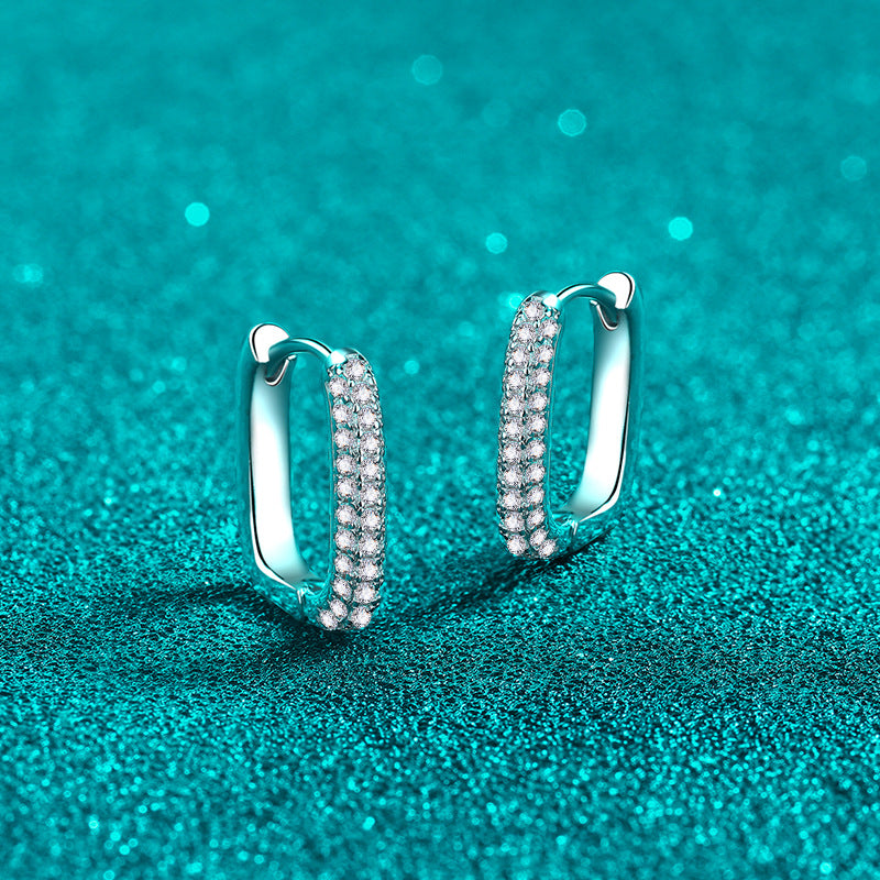 Moissanite Earrings in 925 Sterling Silver