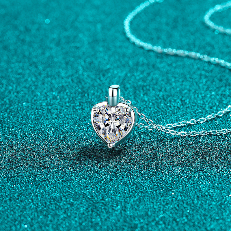 Moissanite Necklaces in 925 Sterling Silver 1ct 2ct