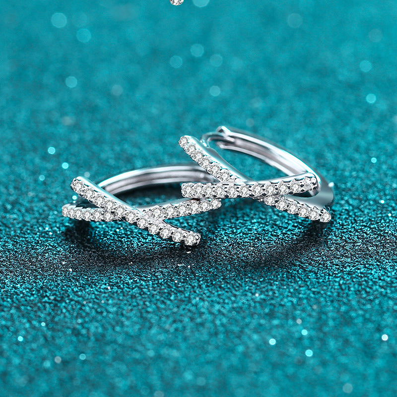 Moissanite Earrings in 925 Sterling Silver