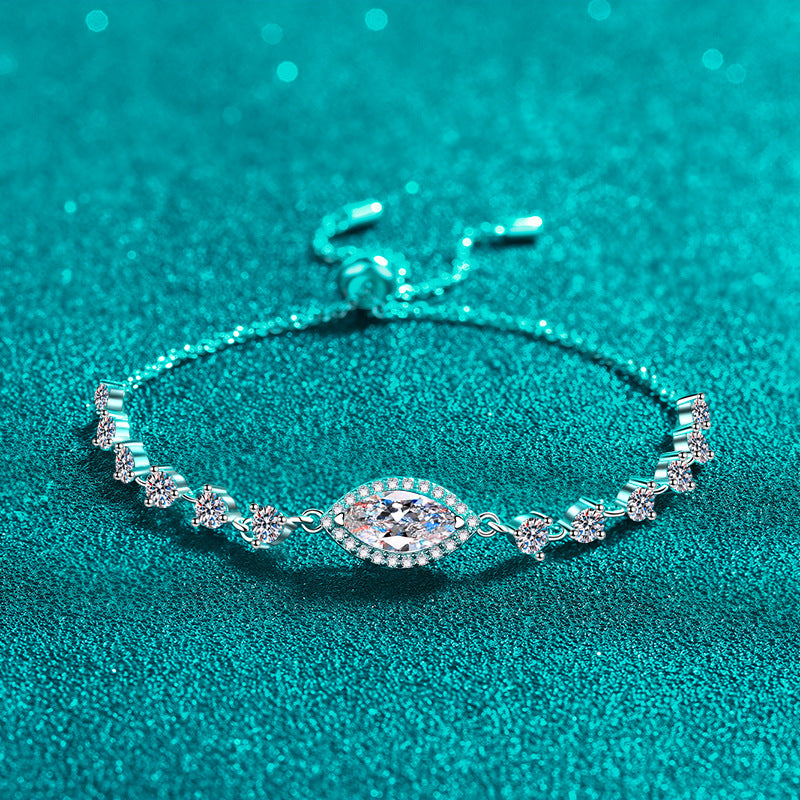 Moissanite Bracelets in 925 Sterling Silver 1ct 22cm
