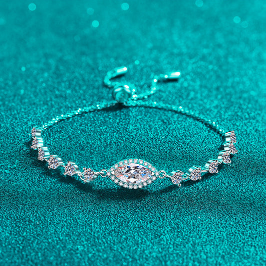 Moissanite Bracelets in 925 Sterling Silver 1ct 22cm