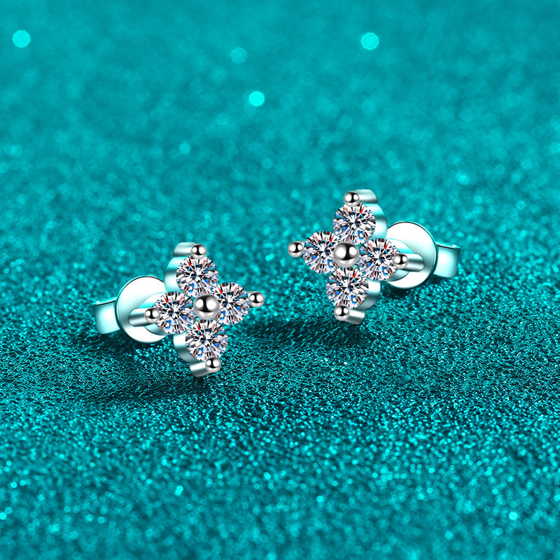 Moissanite Earrings in 925 Sterling Silver