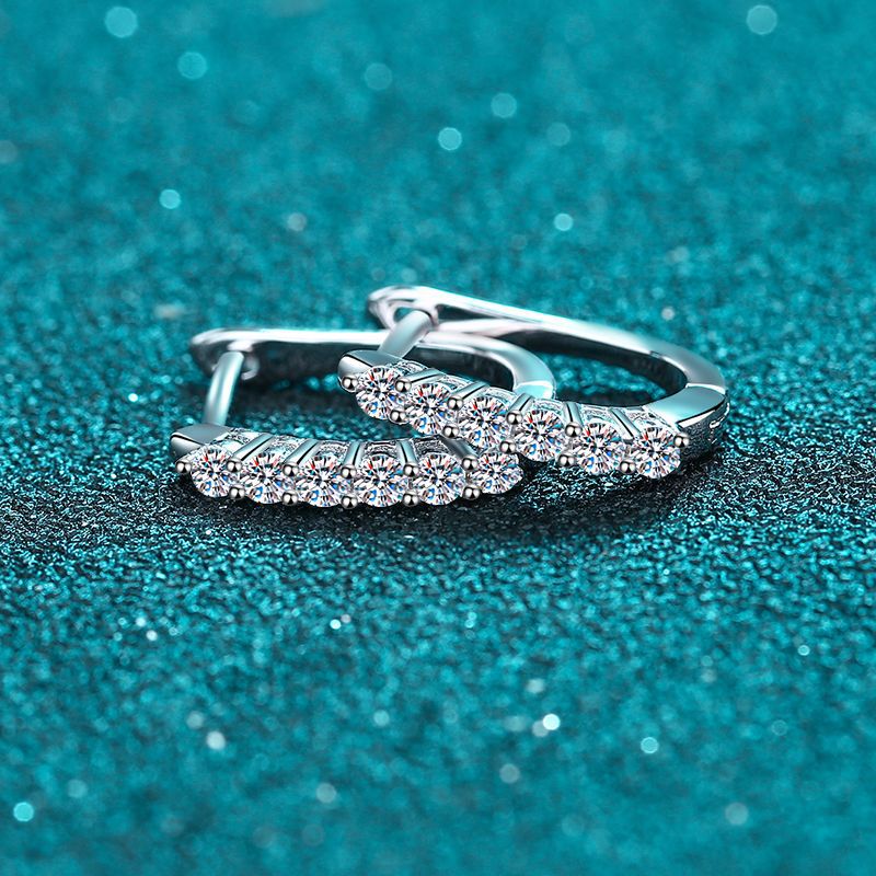 Moissanite Earrings in 925 Sterling Silver