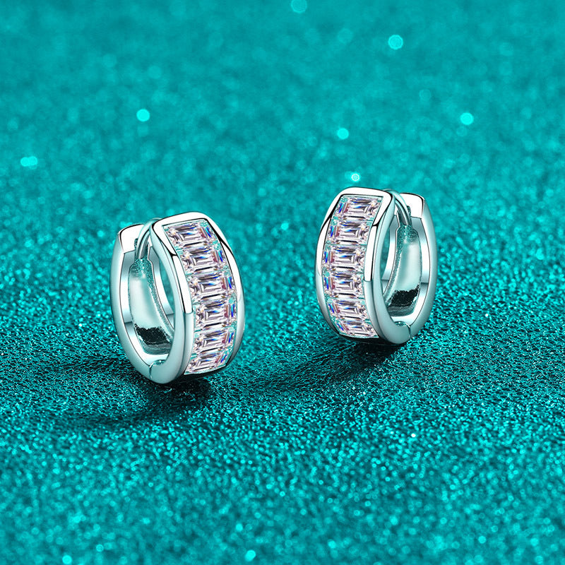 Moissanite Earrings in 925 Sterling Silver