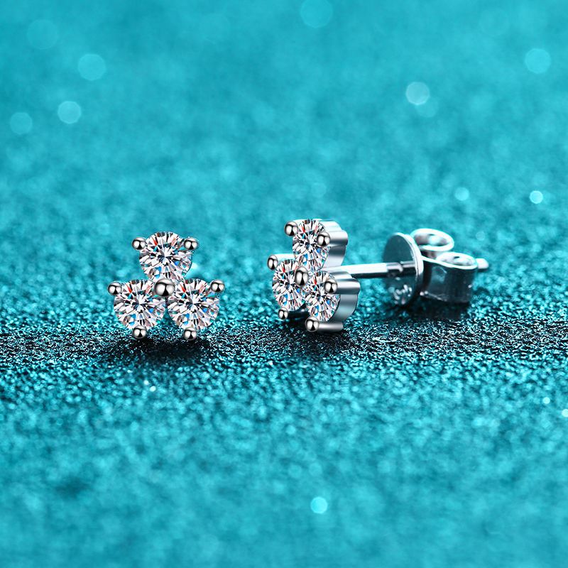 Moissanite Earrings in 925 Sterling Silver