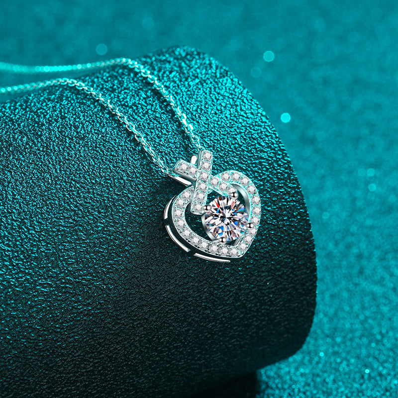 Moissanite Necklaces in 925 Sterling Silver 1ct
