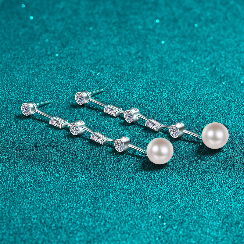 Moissanite Earrings in 925 Sterling Silver