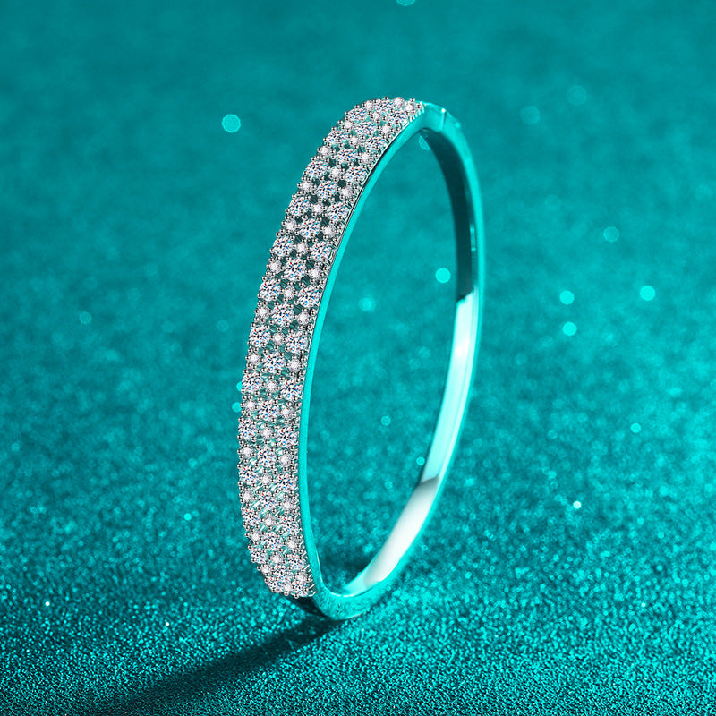 Moissanite Bangles in 925 Sterling Silver 3.03ct