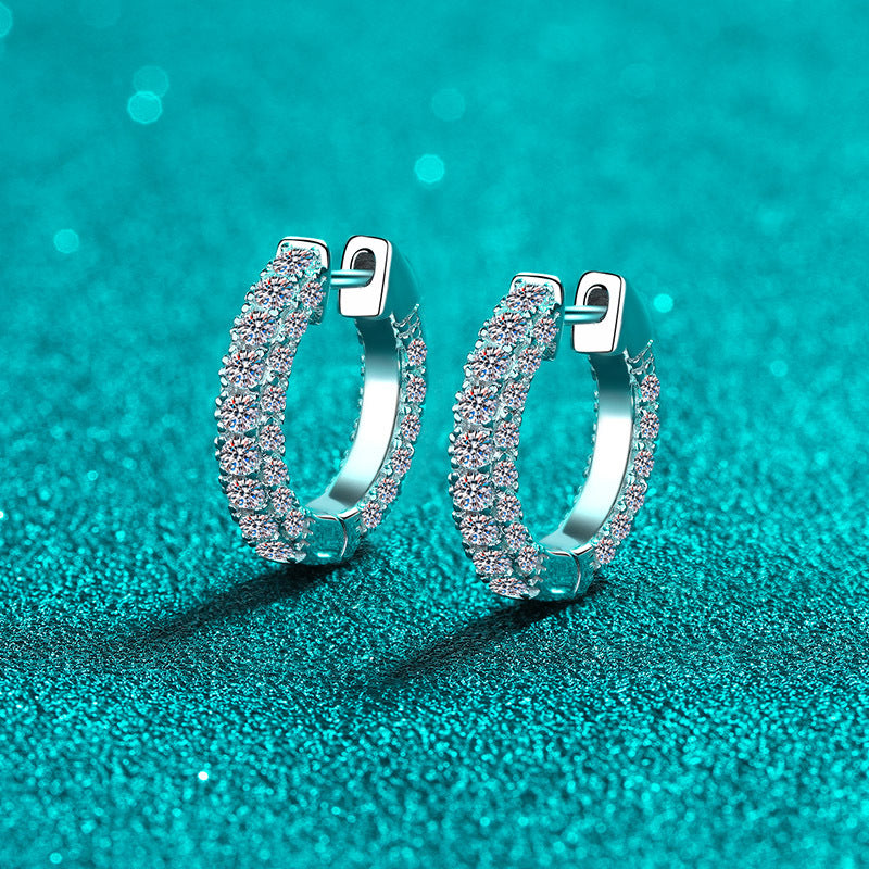 Moissanite Earrings in 925 Sterling Silver