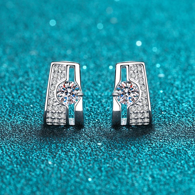Moissanite Earrings in 925 Sterling Silver