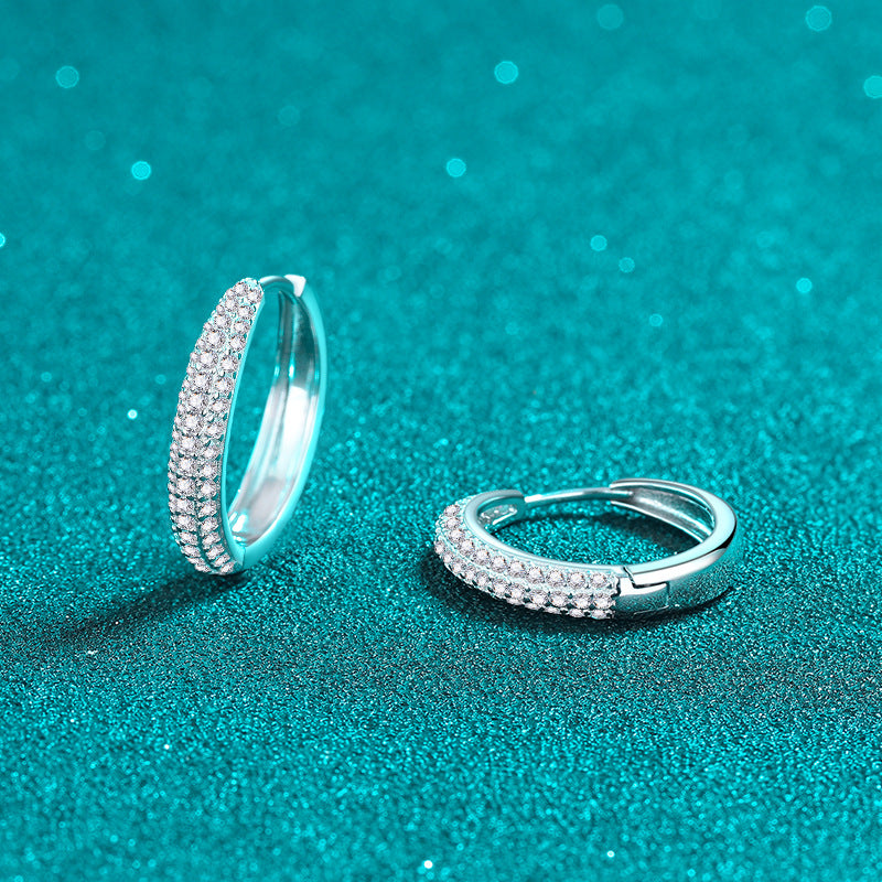 Moissanite Earrings in 925 Sterling Silver