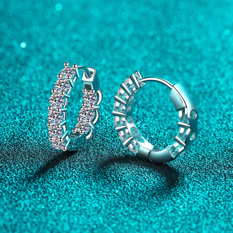 Moissanite Earrings in 925 Sterling Silver 1.8ct