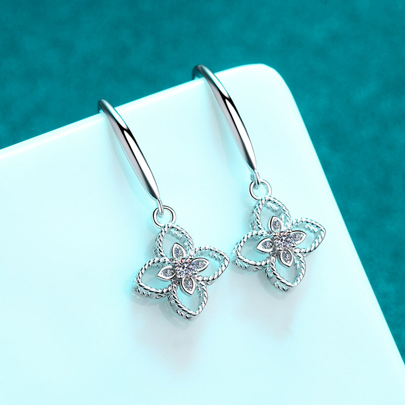 Moissanite Earrings in 925 Sterling Silver