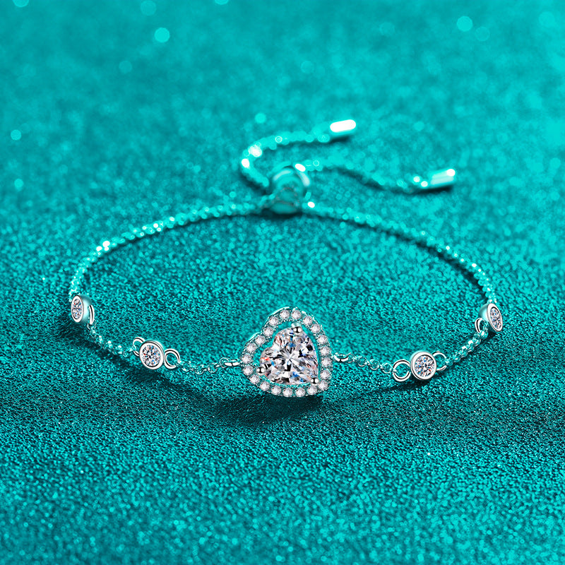 Moissanite Bracelets in 925 Sterling Silver 1ct 22cm
