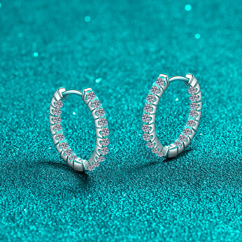 Moissanite Earrings in 925 Sterling Silver