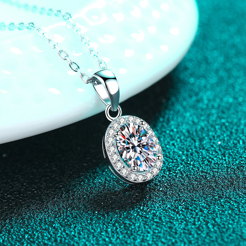 Moissanite Necklaces in 925 Sterling Silver 1ct