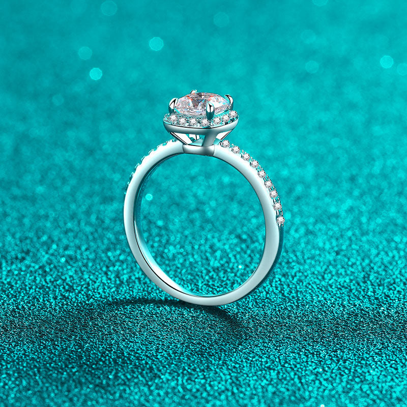 Chubby Square cut Moissanite Ring in 925 Sterling Silver 1ct
