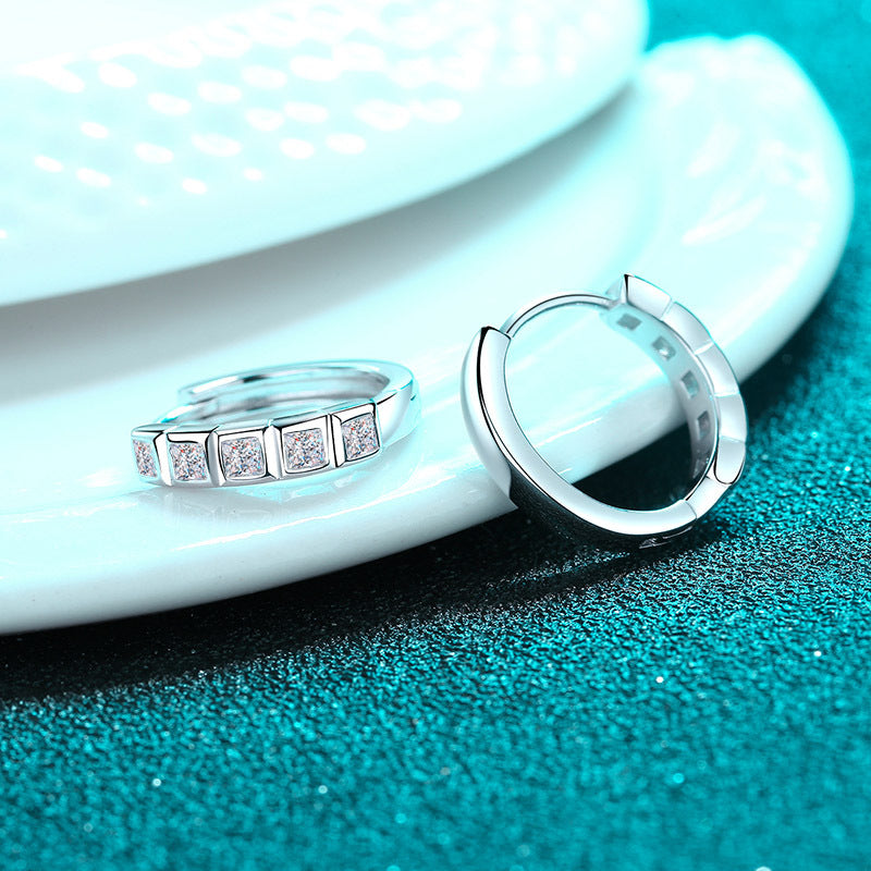 Moissanite Earrings in 925 Sterling Silver