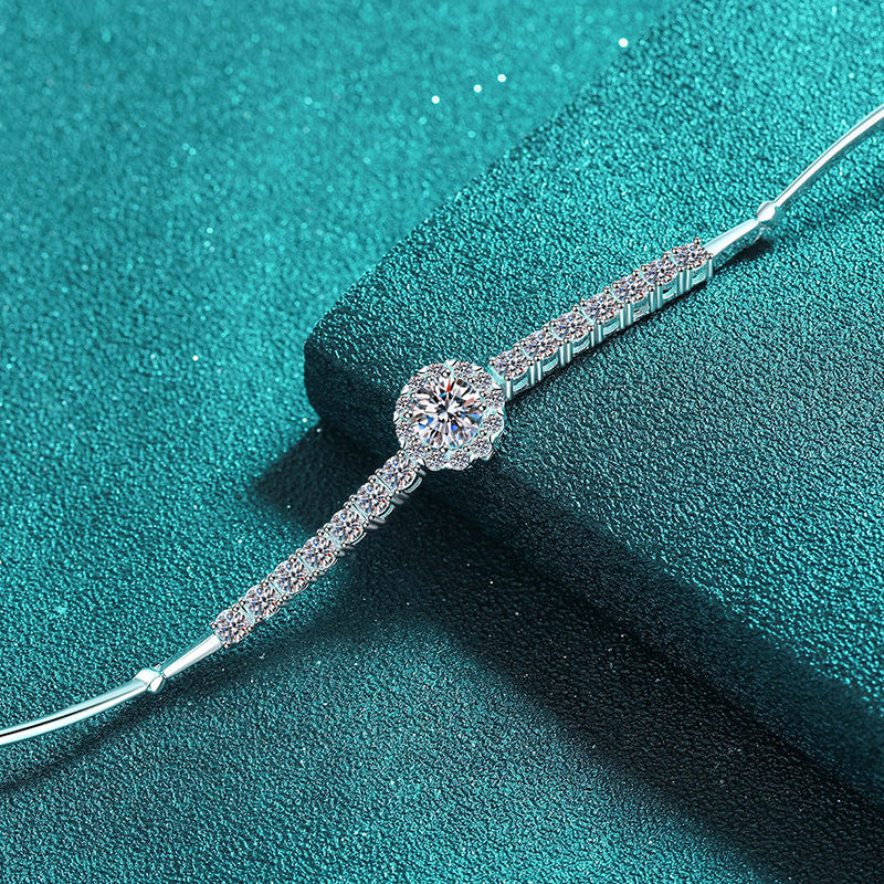 Moissanite Bracelets in 925 Sterling Silver 2.4ct 22cm