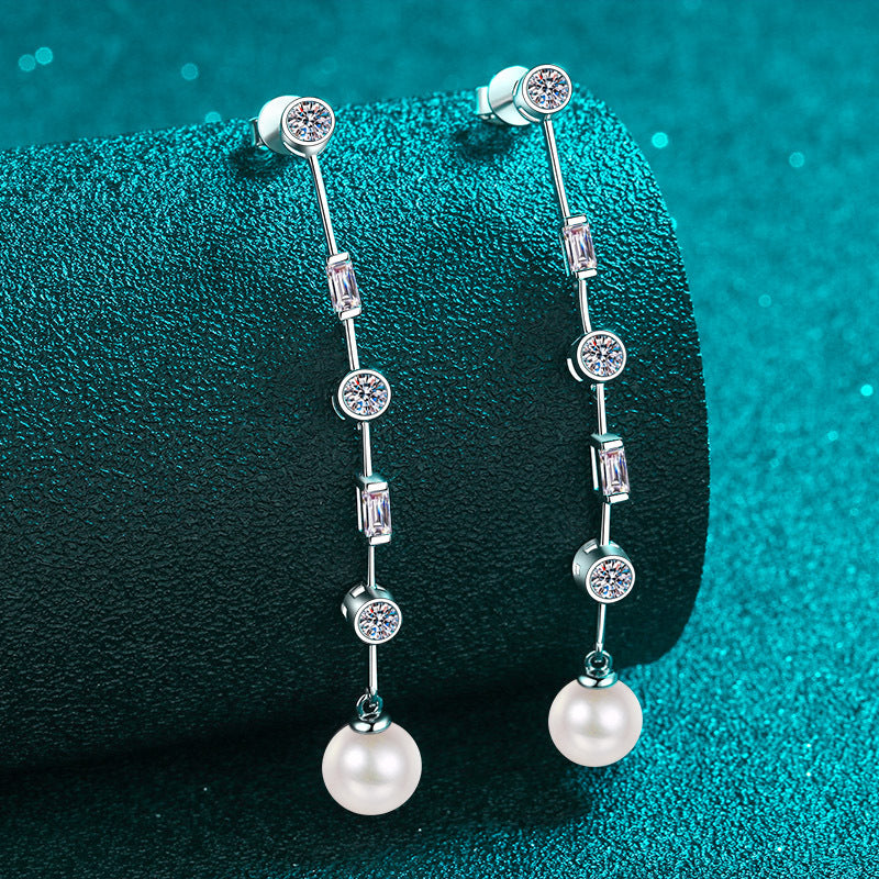 Moissanite Earrings in 925 Sterling Silver