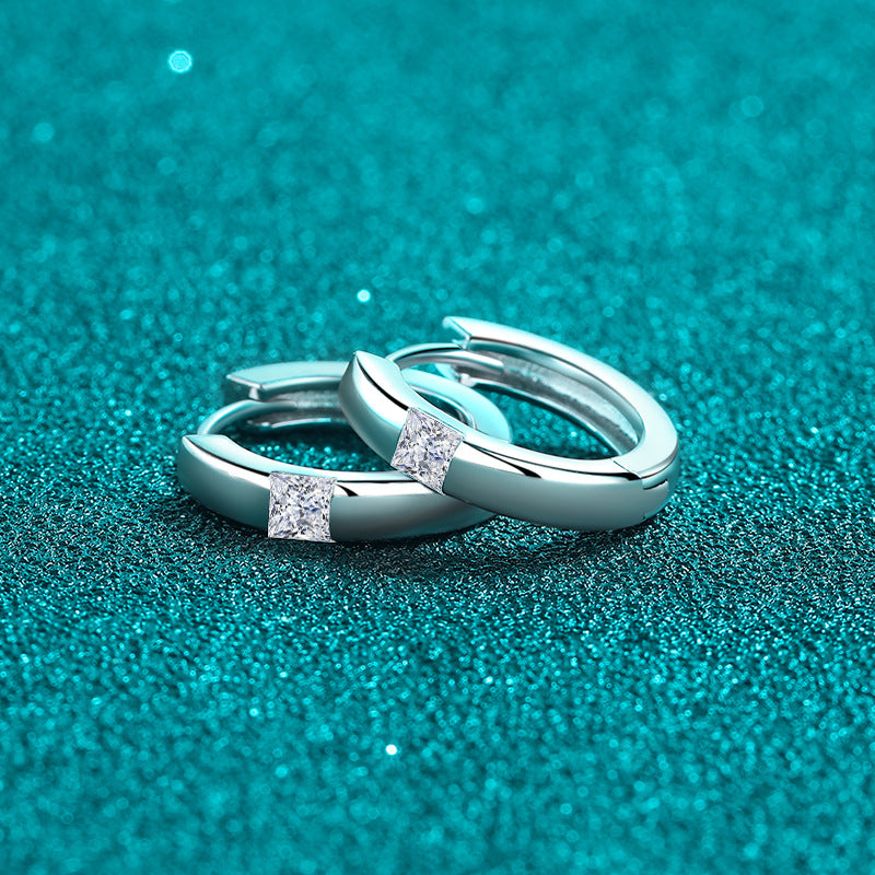 Moissanite Earrings in 925 Sterling Silver