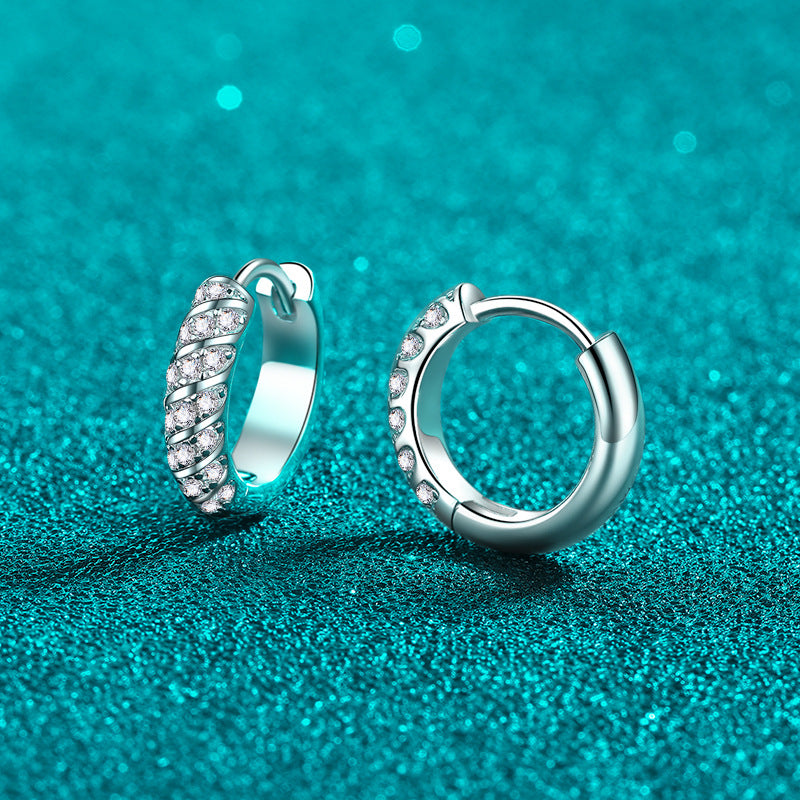 Moissanite Earrings in 925 Sterling Silver