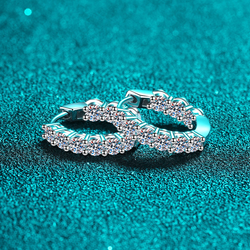 Moissanite Earrings in 925 Sterling Silver 1.8ct