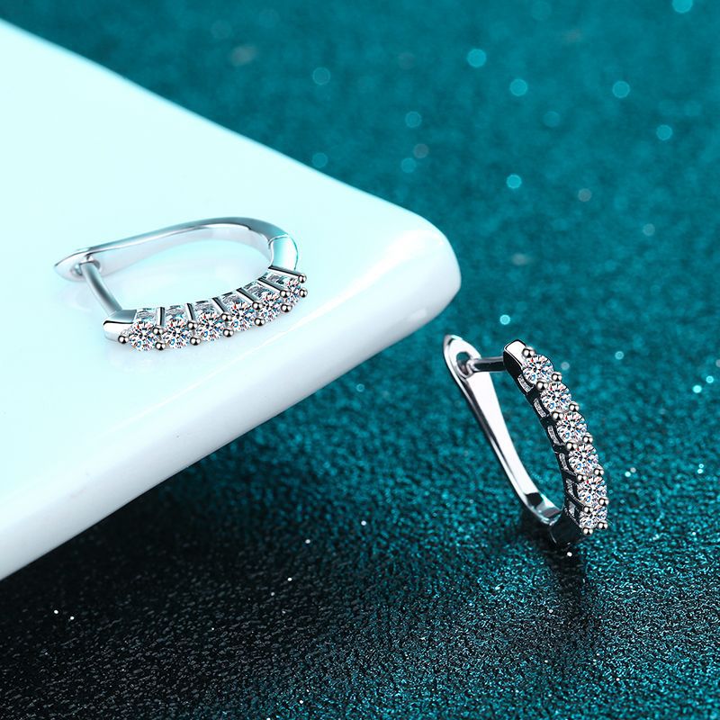 Moissanite Earrings in 925 Sterling Silver