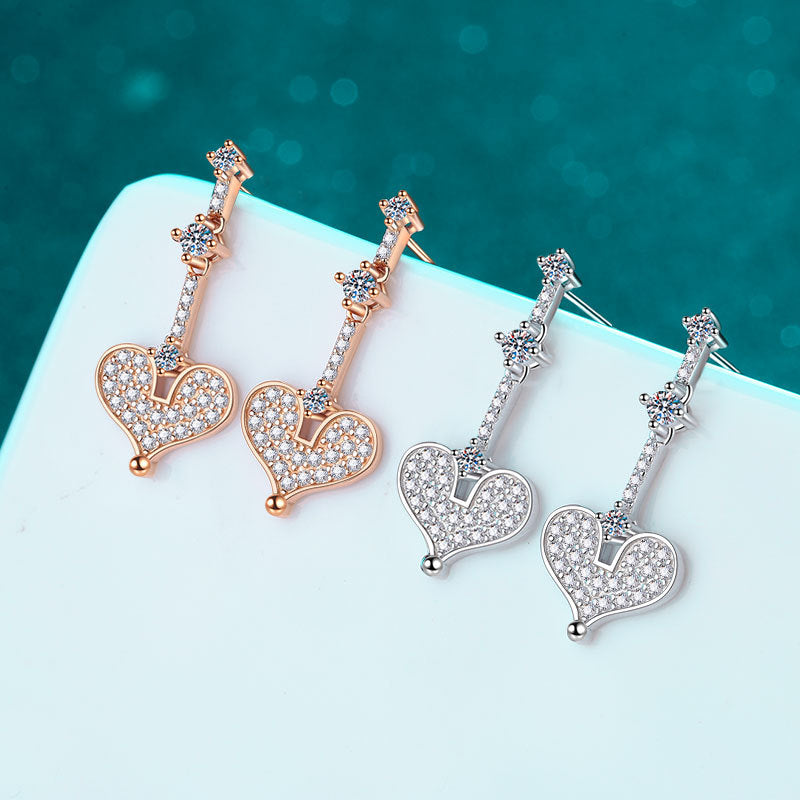 Moissanite Earrings in 925 Sterling Silver