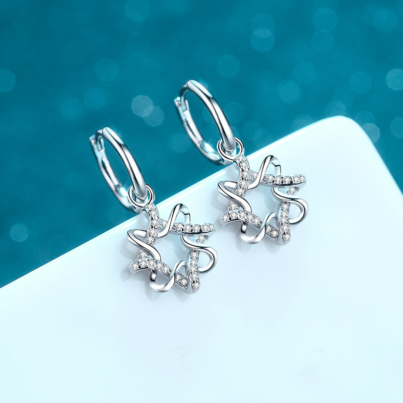 Moissanite Earrings in 925 Sterling Silver