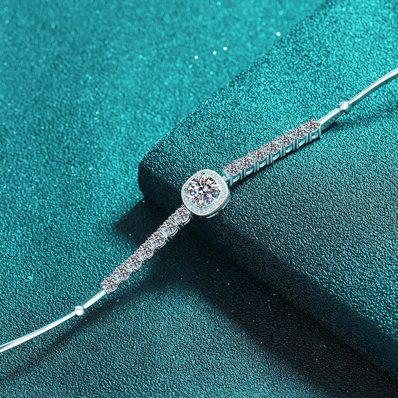 Moissanite Bracelets in 925 Sterling Silver 2.4ct 22cm