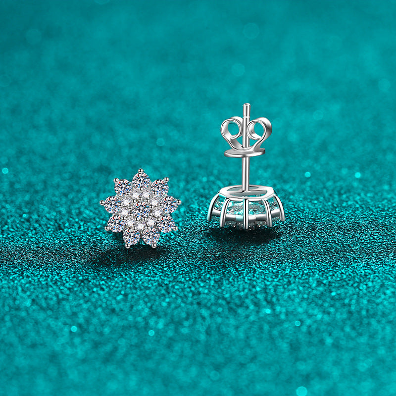Moissanite Earrings in 925 Sterling Silver