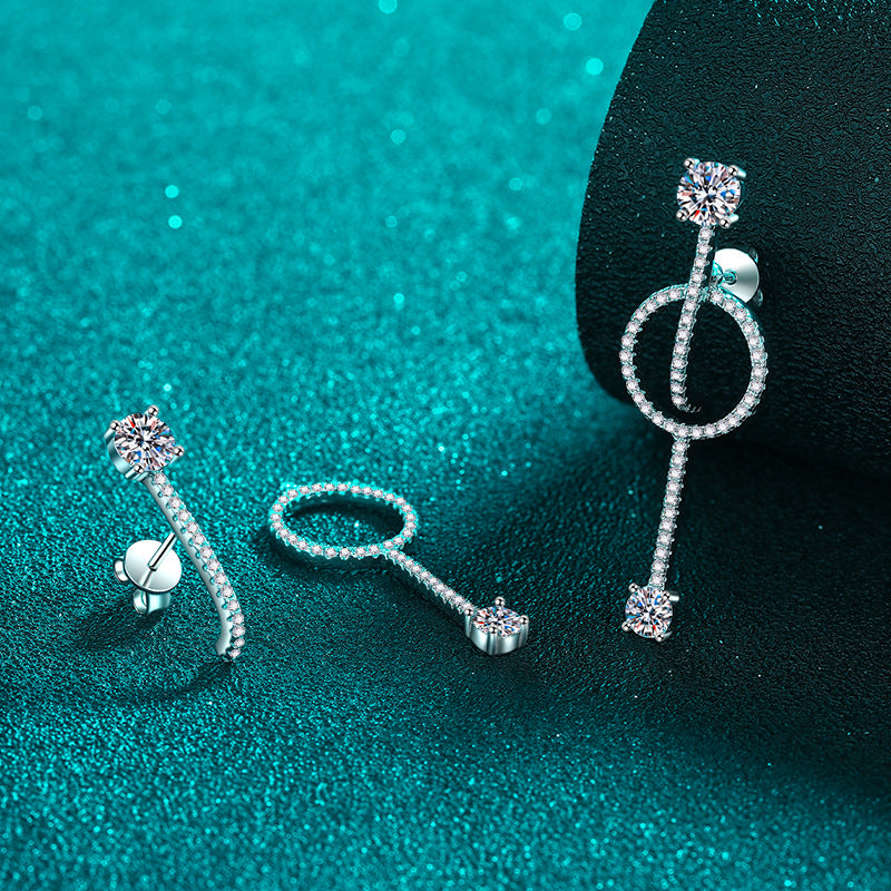 Moissanite Earrings in 925 Sterling Silver
