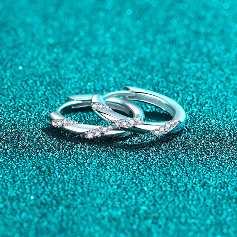 Moissanite Earrings in 925 Sterling Silver