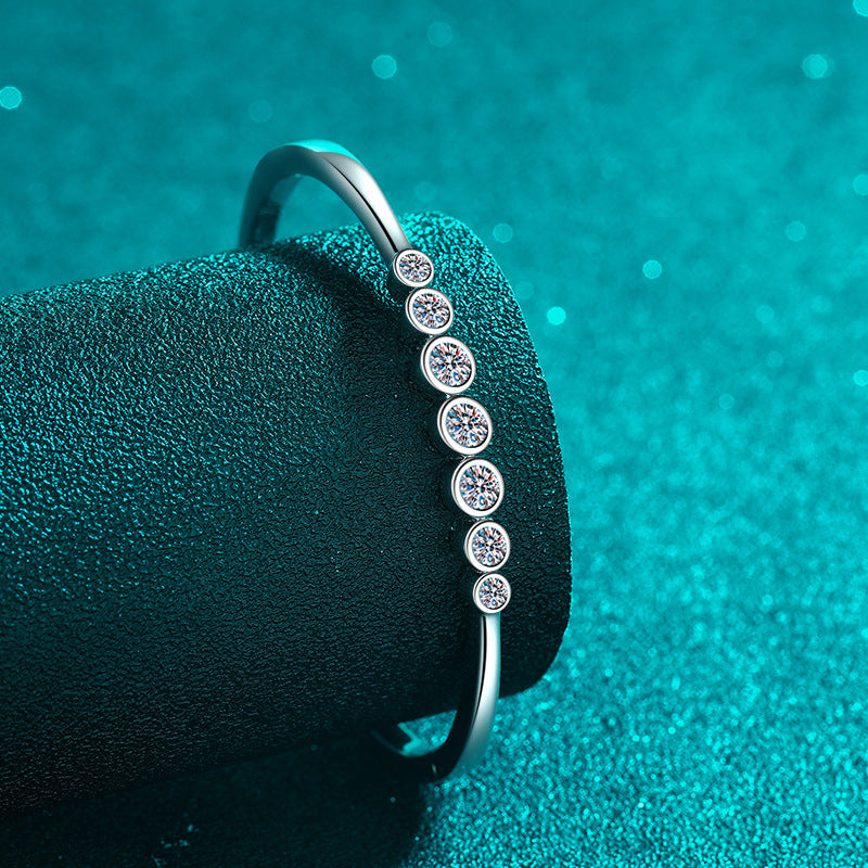 Moissanite Bangles in 925 Sterling Silver 2.5ct