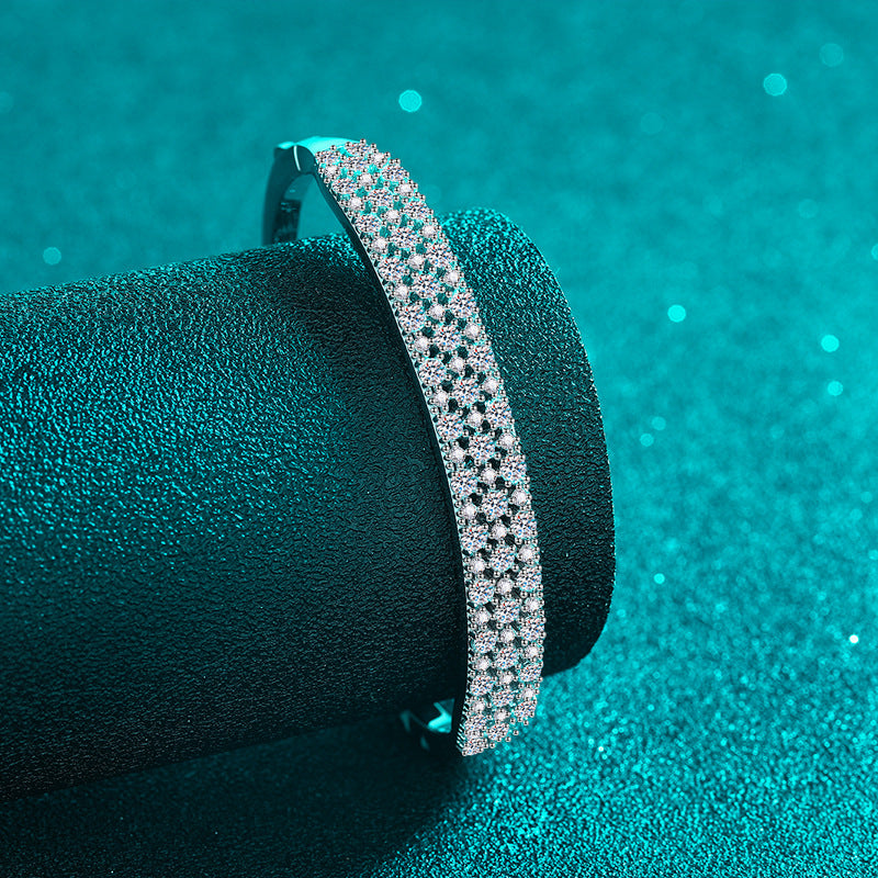 Moissanite Bangles in 925 Sterling Silver 3.03ct